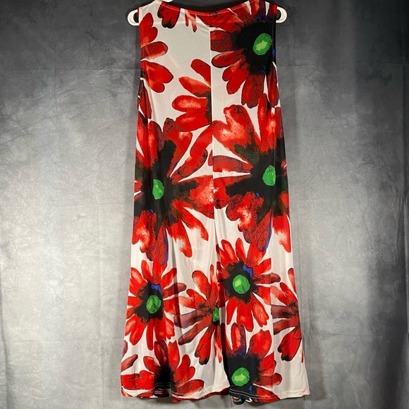 SHORELINE Floral Dress w Bold Red Flowers Lightweight Women’s Size S/M - Picture 4 of 8